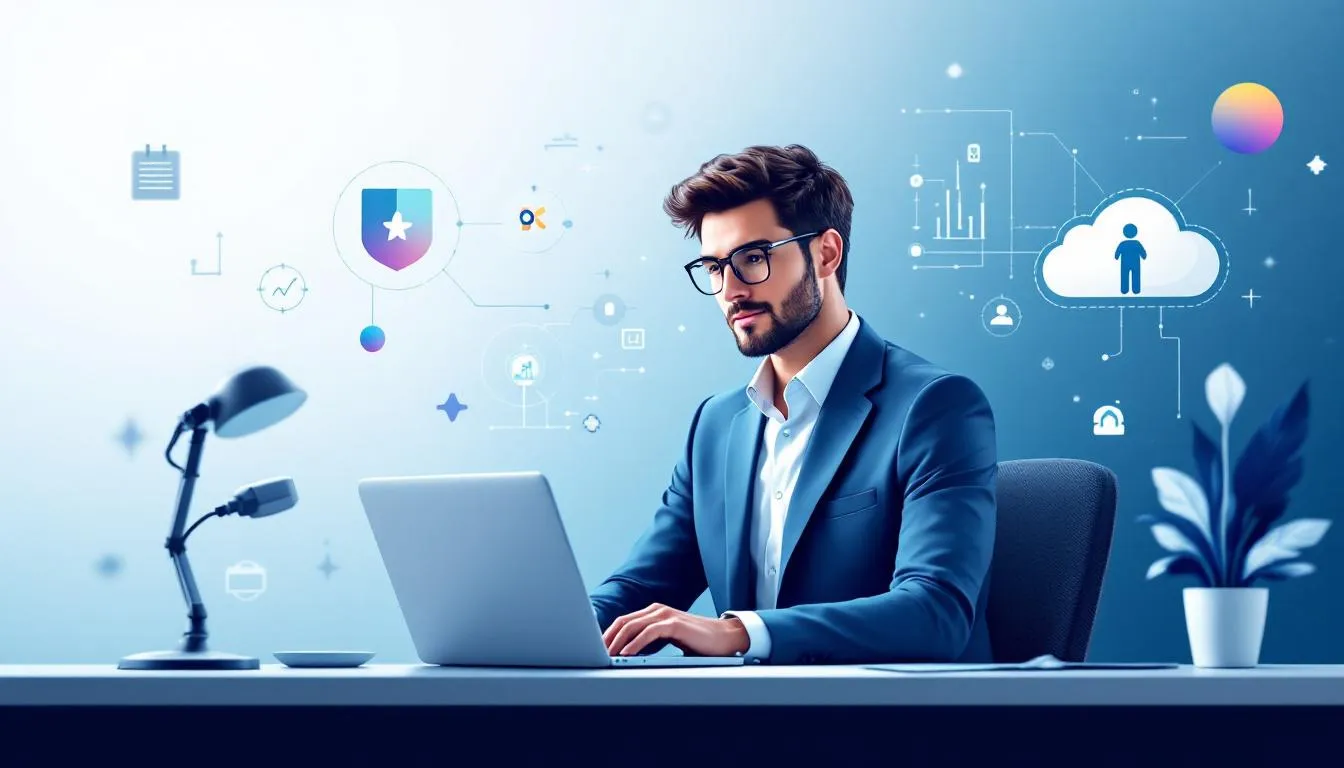 An IT consultant discussing the benefits of partnering with consulting services. An IT consultant discussing the benefits of partnering with consulting services.