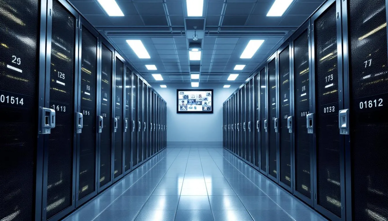 The image depicts a secure server room featuring locked cabinets and advanced security monitoring systems, ensuring optimal protection for sensitive data and infrastructure. This environment is designed for organizations to manage their technology resources effectively while minimizing risks and achieving compliance in their operations. The image depicts a secure server room featuring locked cabinets and advanced security monitoring systems, ensuring optimal protection for sensitive data and infrastructure. This environment is designed for organizations to manage their technology resources effectively while minimizing risks and achieving compliance in their operations.
