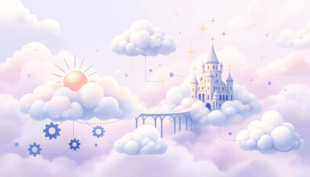 Cloud infrastructure dashboard showing resource usage and costs