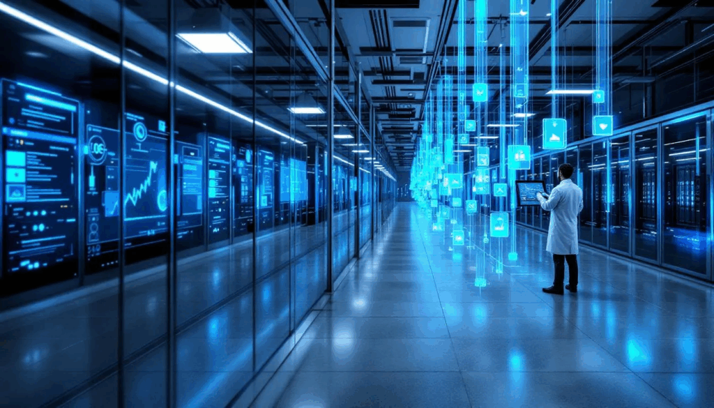 Cloud computing in AWS console showing services and regions