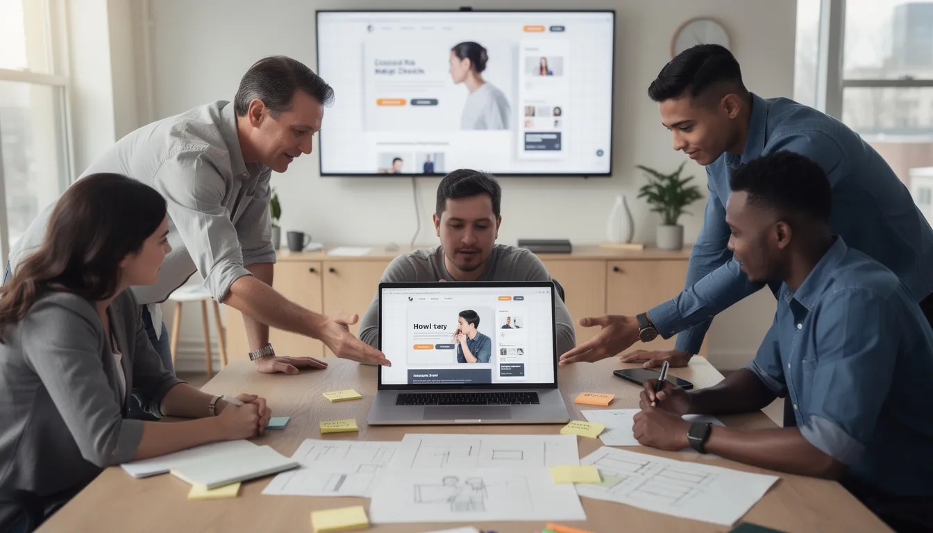 The image depicts a modern website interface being designed on a laptop screen, surrounded by a collaborative team environment. This scene highlights the importance of teamwork in developing digital solutions that can benefit nonprofit organizations and empower changemakers. The image depicts a modern website interface being designed on a laptop screen, surrounded by a collaborative team environment. This scene highlights the importance of teamwork in developing digital solutions that can benefit nonprofit organizations and empower changemakers.