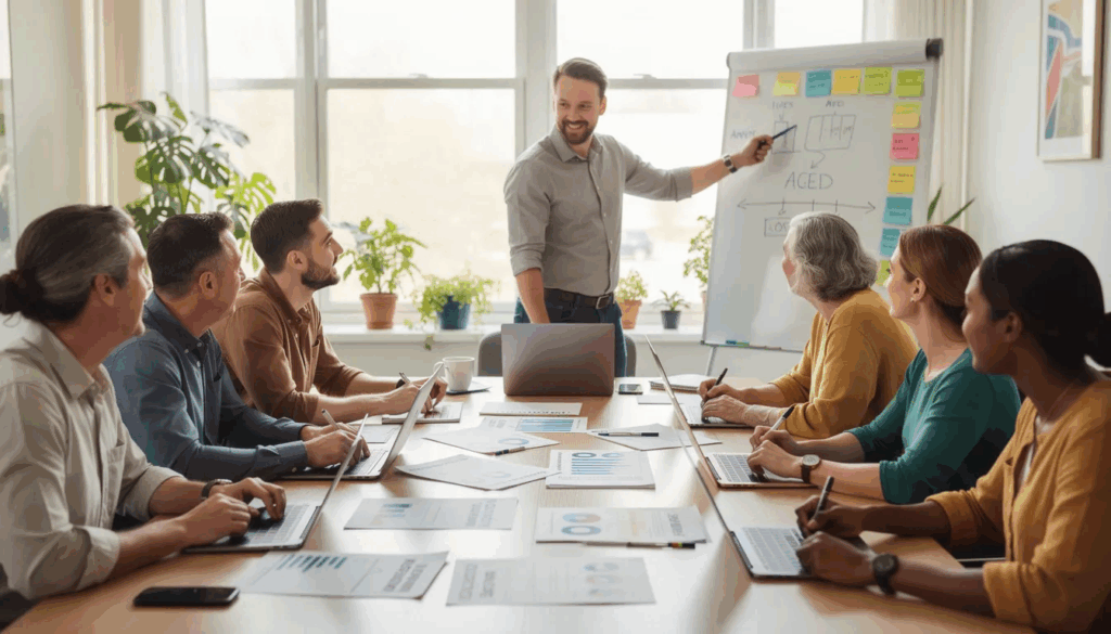 Strategic planning templates layout for nonprofit goal setting