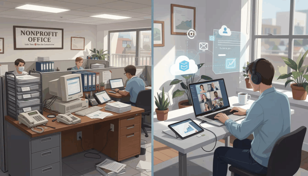 Diagram of cloud technology applications ecosystem for nonprofits