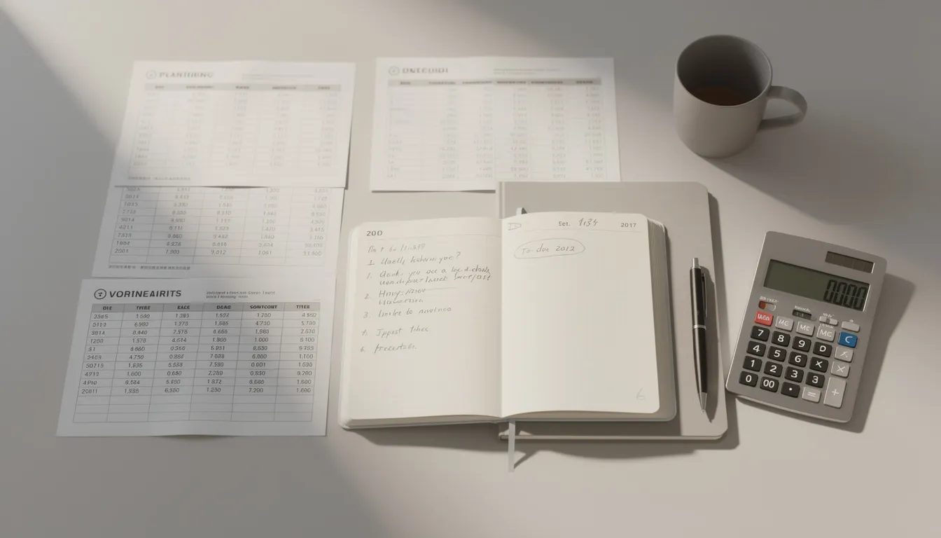The image depicts an organized desk featuring a calculator, several notebooks, and planning documents, all arranged neatly to facilitate effective nonprofit management and operations. This setup is ideal for nonprofit professionals seeking to enhance their fundraising efforts and access free resources for their organizations. The image depicts an organized desk featuring a calculator, several notebooks, and planning documents, all arranged neatly to facilitate effective nonprofit management and operations. This setup is ideal for nonprofit professionals seeking to enhance their fundraising efforts and access free resources for their organizations.