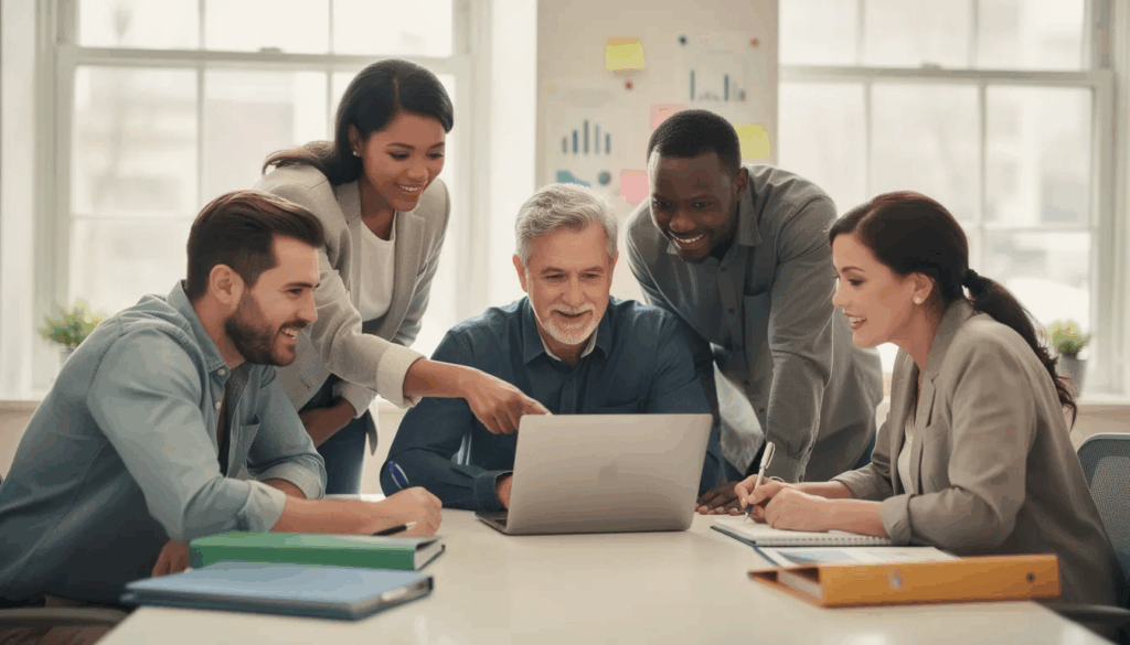 AI consultant presenting automation strategy to nonprofit leaders