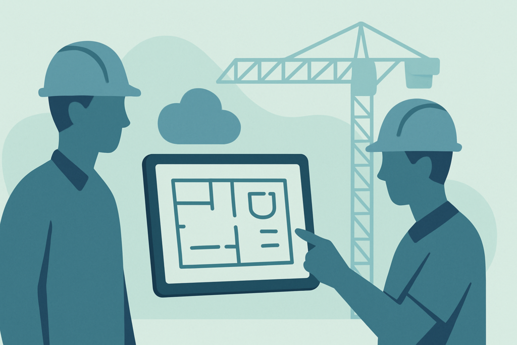 Construction technology and IT services illustration