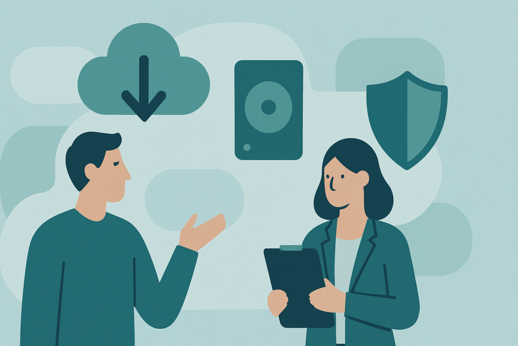 Nonprofit disaster recovery vs data backup comparison illustration