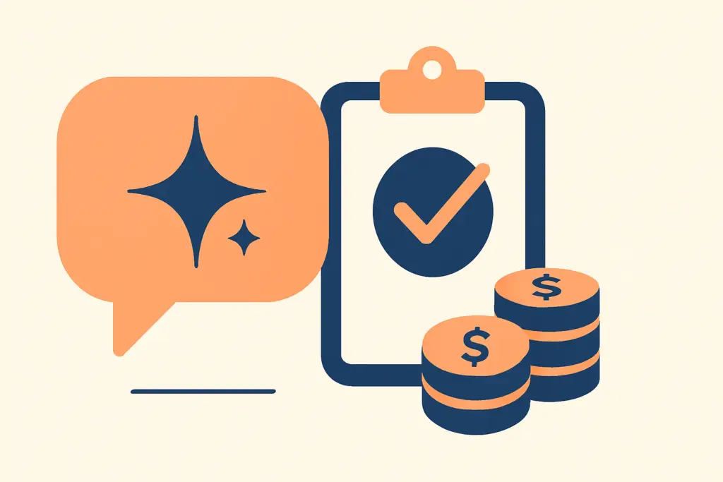 Illustration of a ChatGPT speech bubble with verification checkmark and nonprofit pricing icons Illustration of a ChatGPT speech bubble with verification checkmark and nonprofit pricing icons